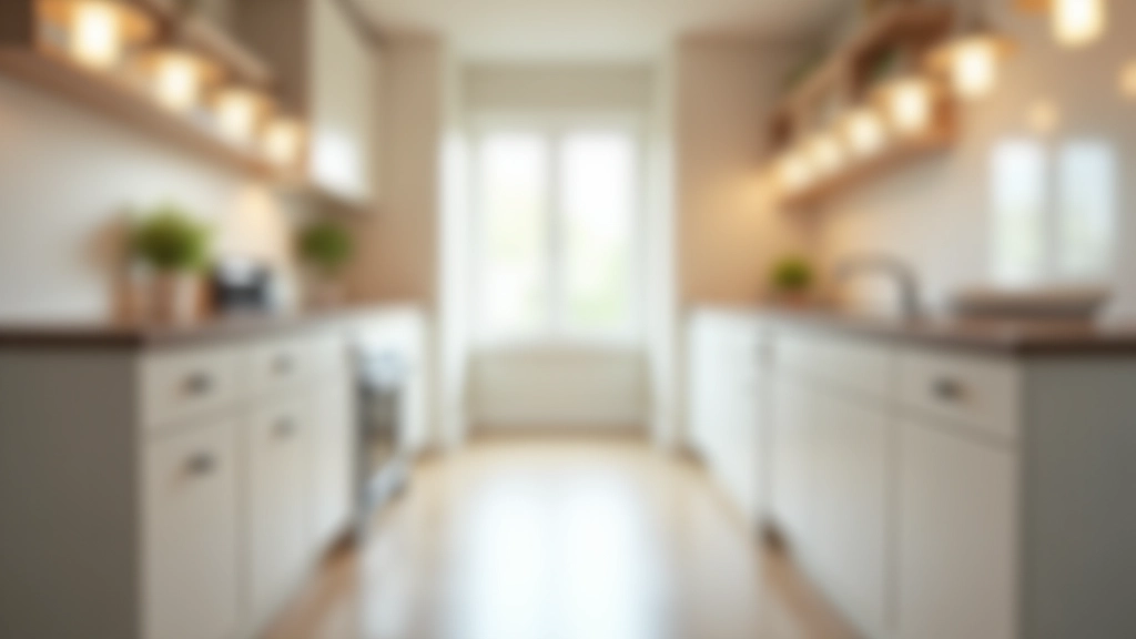 Kitchen with improved lighting, non-slip flooring, and clear sightlines for safe movement