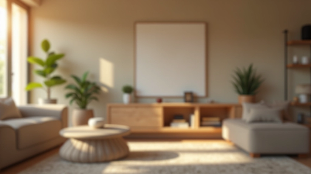 Modern living room with smart home devices integrated seamlessly into home décor